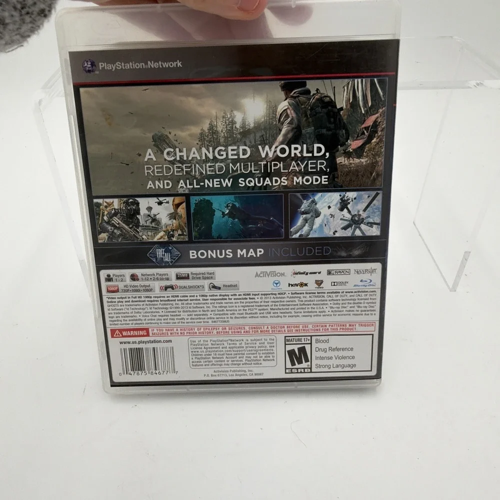 Call Of Duty Ghosts Activision Sony PlayStation 3 Video Game Case Manual Only